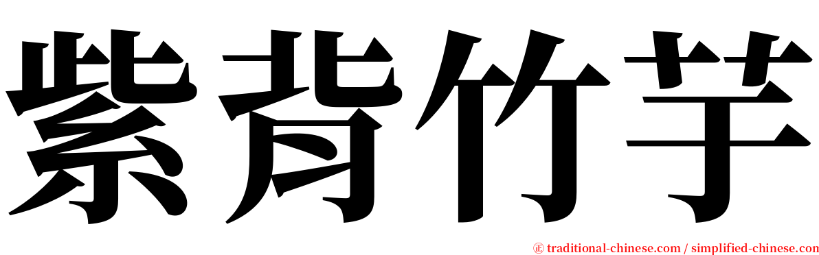 紫背竹芋 serif font