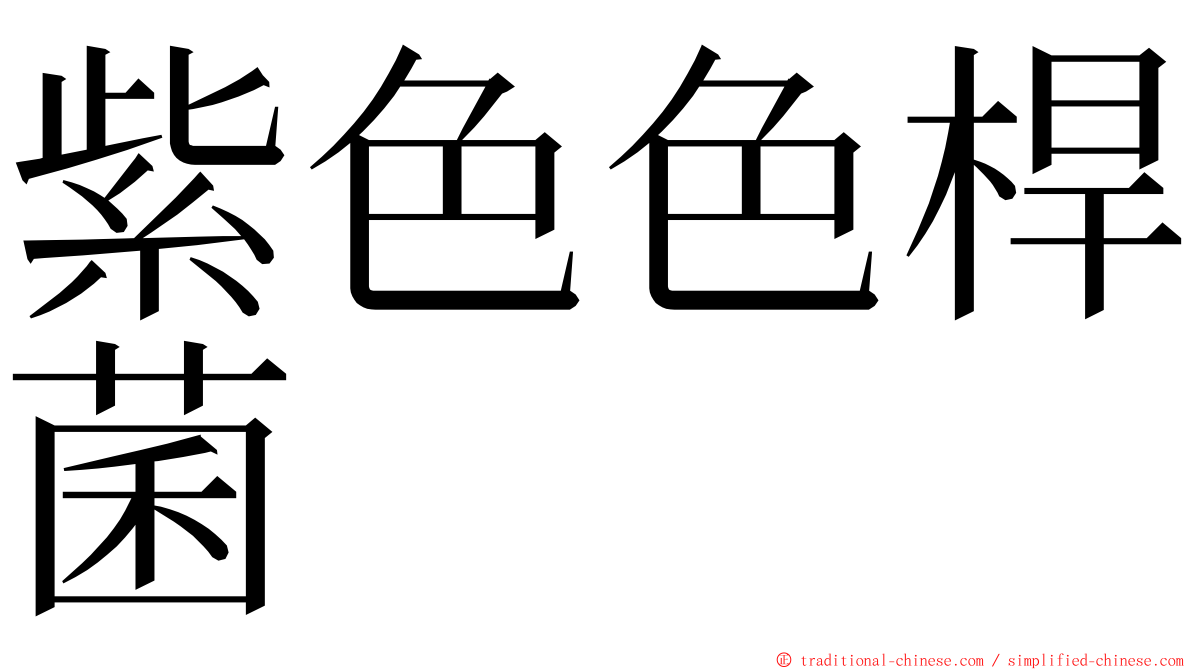 紫色色桿菌 ming font