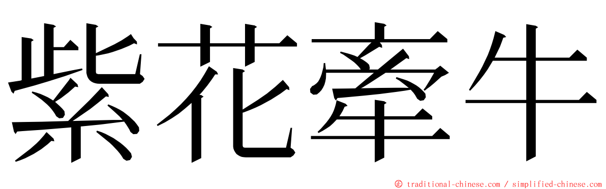 紫花牽牛 ming font