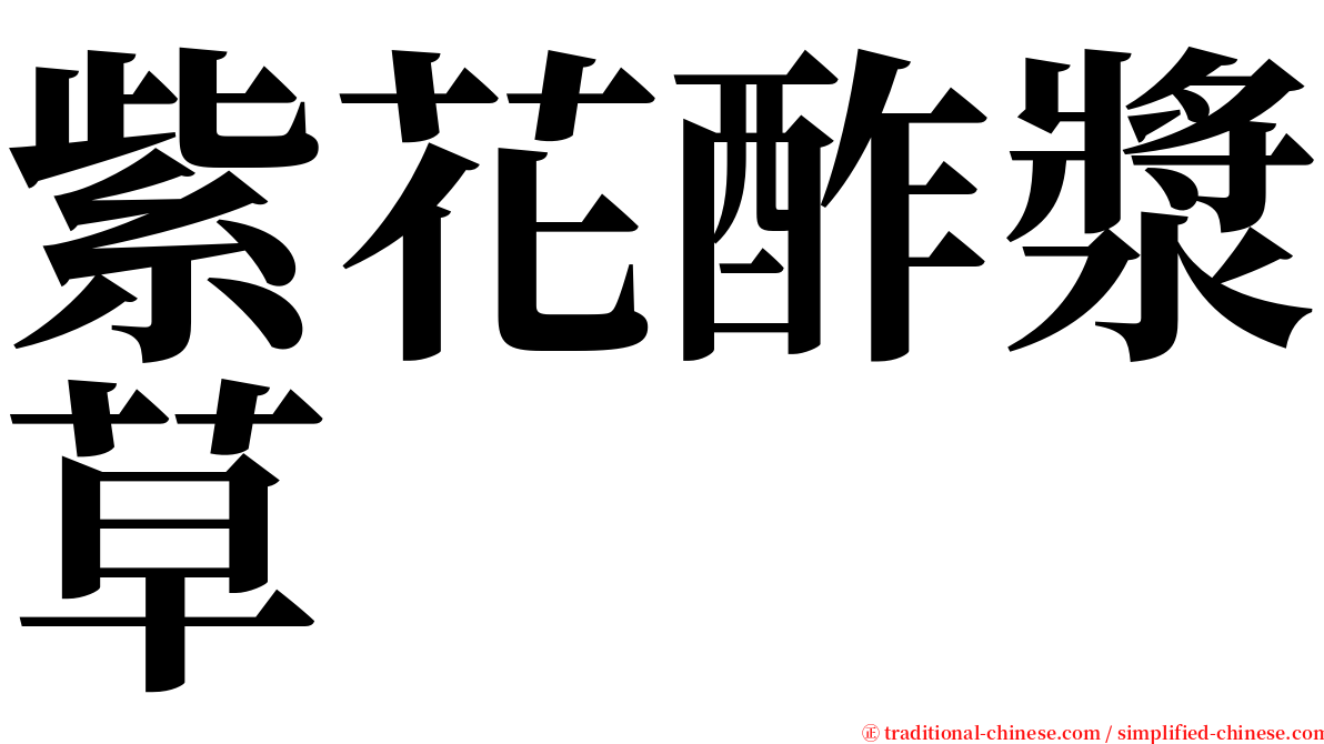 紫花酢漿草 serif font