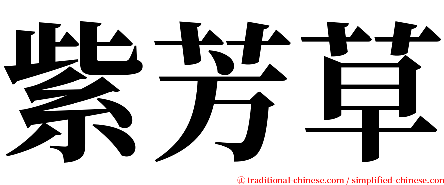 紫芳草 serif font