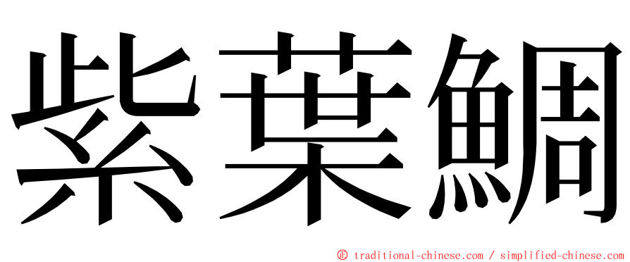 紫葉鯛 ming font