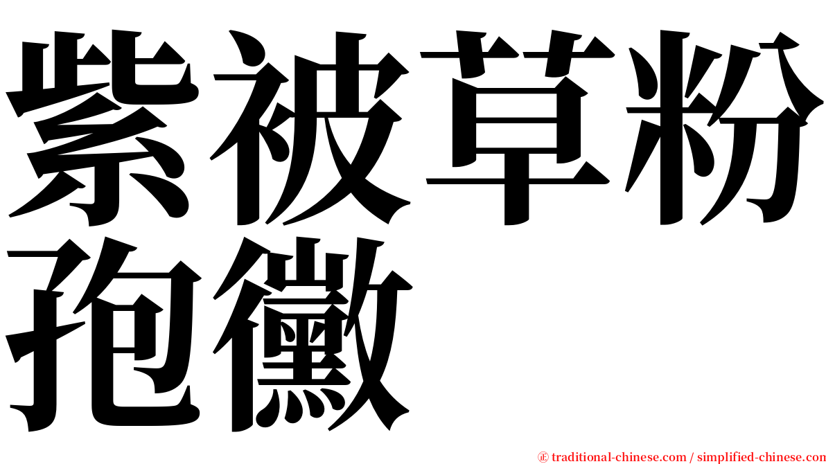 紫被草粉孢黴 serif font