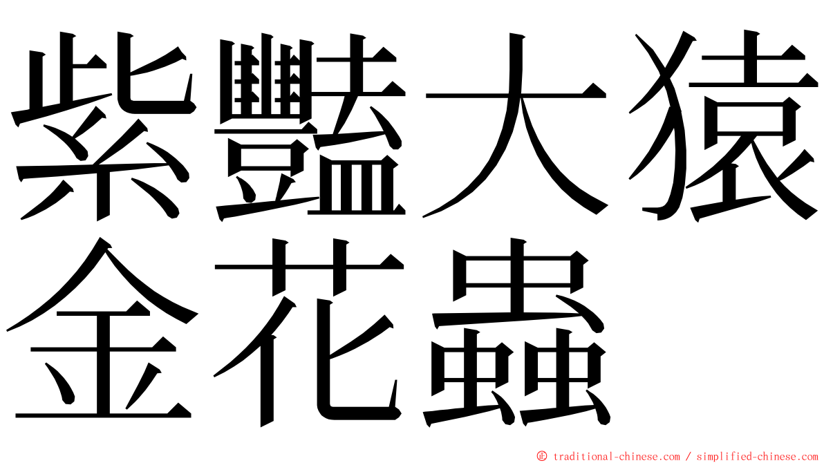 紫豔大猿金花蟲 ming font