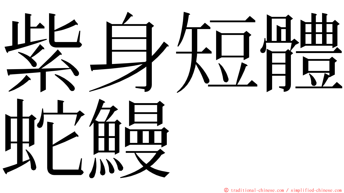 紫身短體蛇鰻 ming font