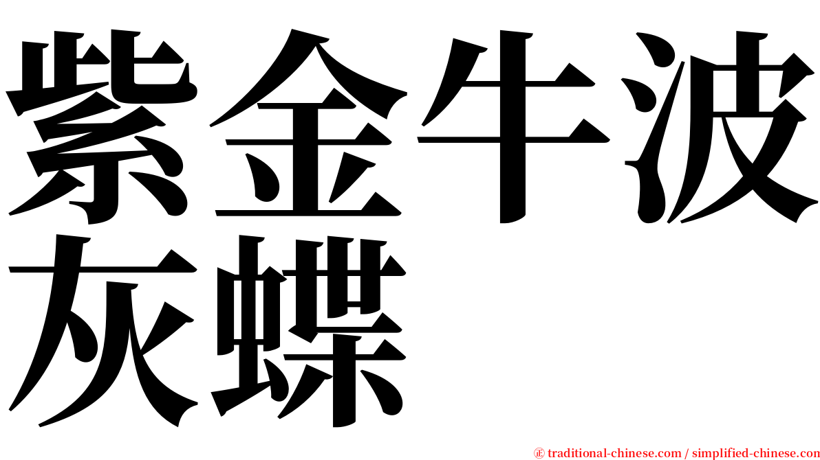 紫金牛波灰蝶 serif font