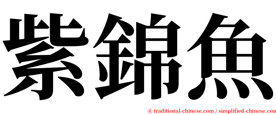 紫錦魚 serif font