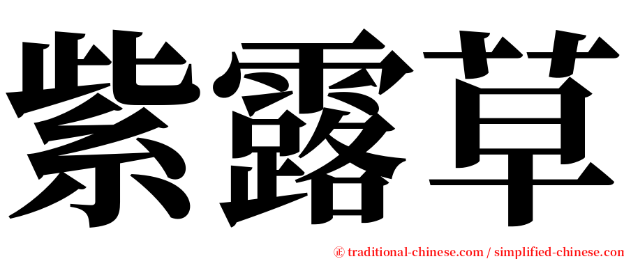 紫露草 serif font