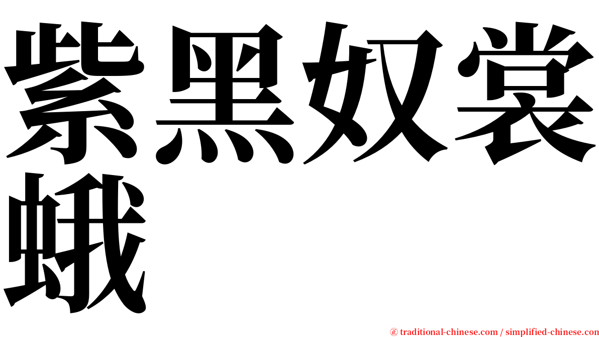 紫黑奴裳蛾 serif font