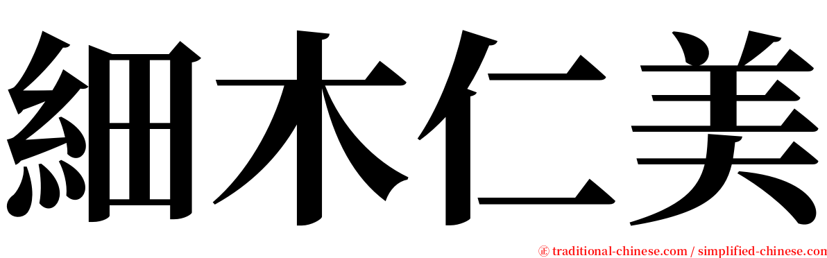 細木仁美 serif font