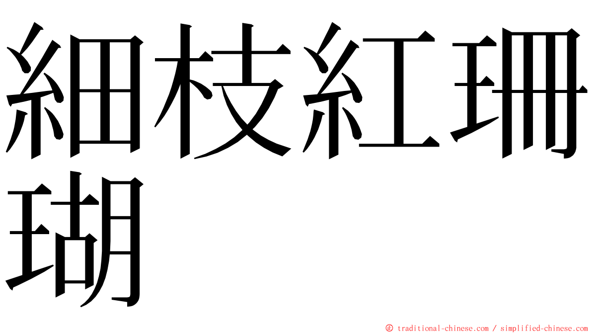 細枝紅珊瑚 ming font