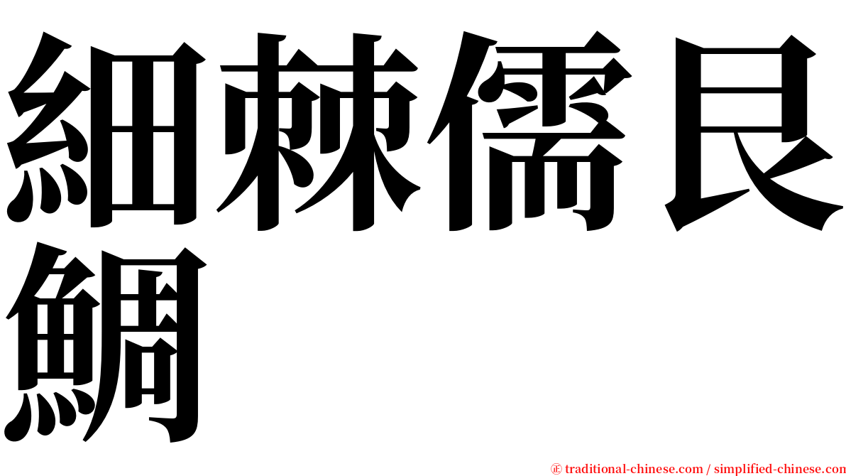 細棘儒艮鯛 serif font