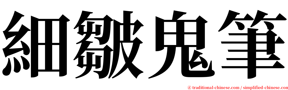 細皺鬼筆 serif font