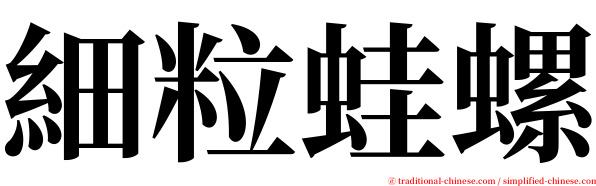 細粒蛙螺 serif font