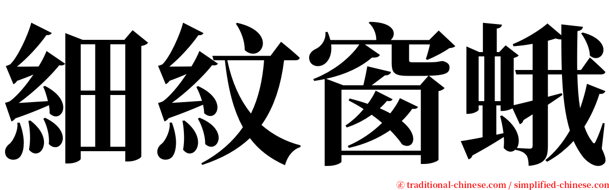 細紋窗蛾 serif font