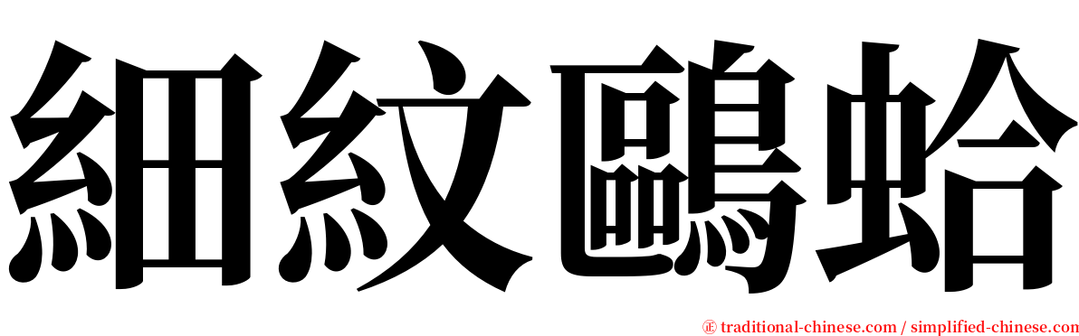 細紋鷗蛤 serif font