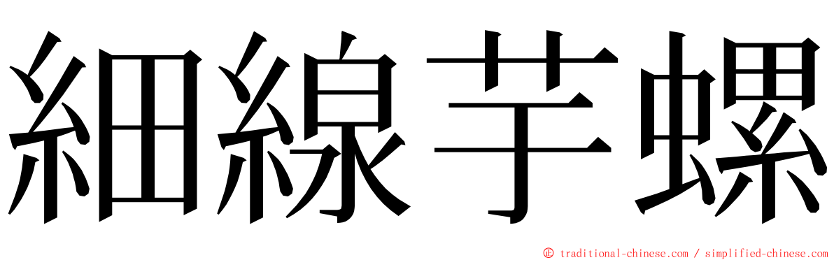 細線芋螺 ming font