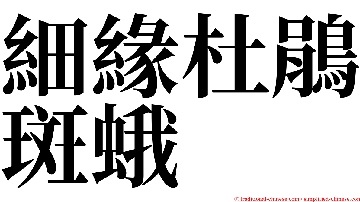 細緣杜鵑斑蛾 serif font