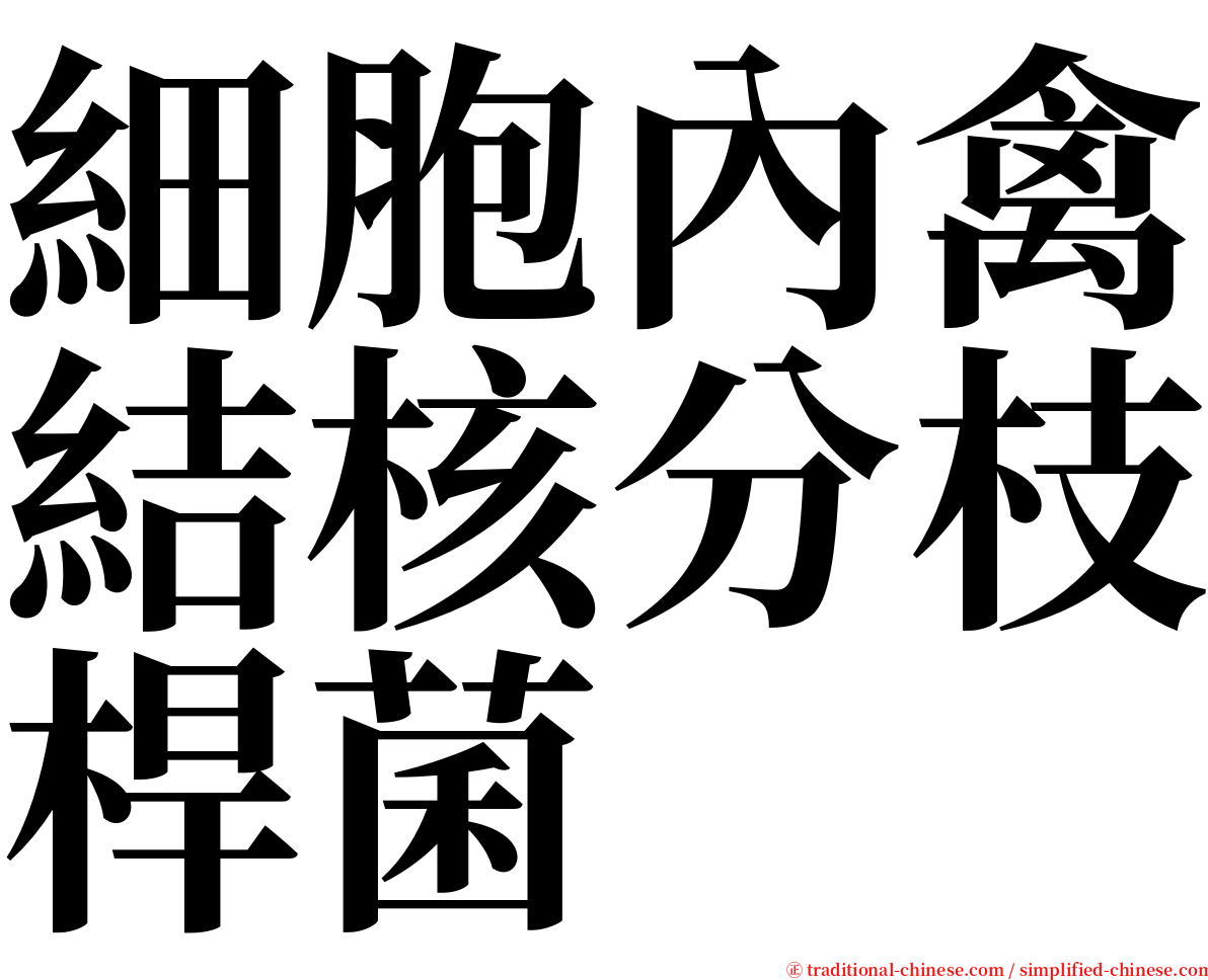 細胞內禽結核分枝桿菌 serif font