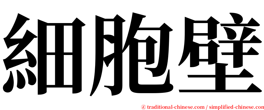 細胞壁 serif font