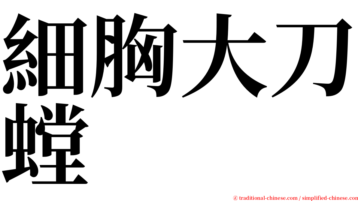 細胸大刀螳 serif font