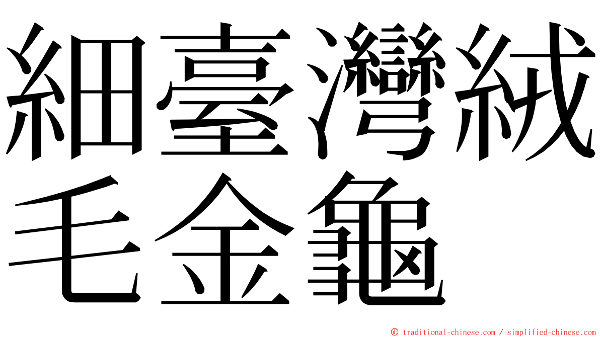 細臺灣絨毛金龜 ming font