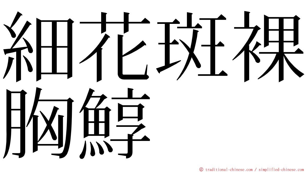 細花斑裸胸鯙 ming font