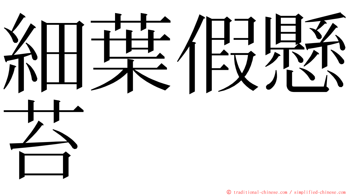 細葉假懸苔 ming font