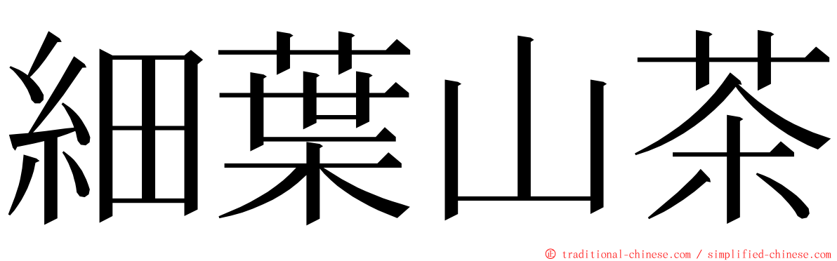細葉山茶 ming font