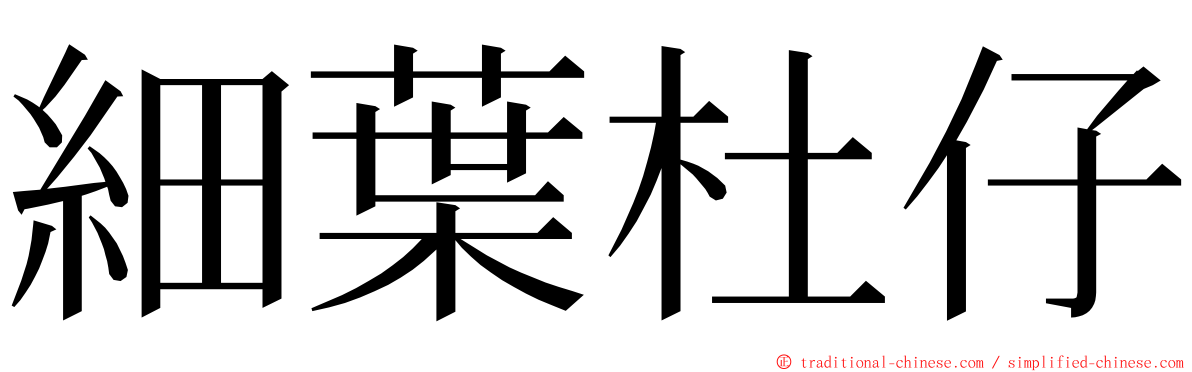 細葉杜仔 ming font