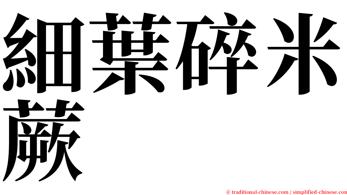 細葉碎米蕨 serif font