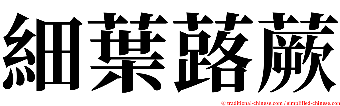 細葉蕗蕨 serif font