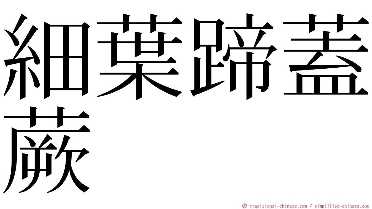 細葉蹄蓋蕨 ming font