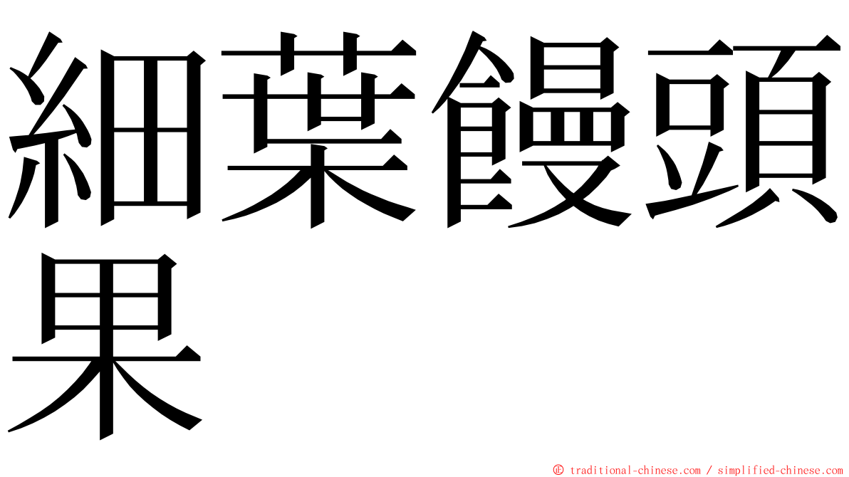 細葉饅頭果 ming font