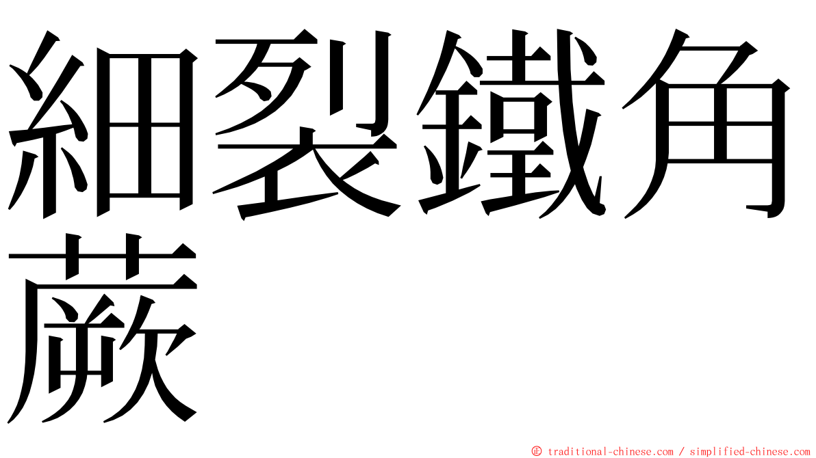 細裂鐵角蕨 ming font