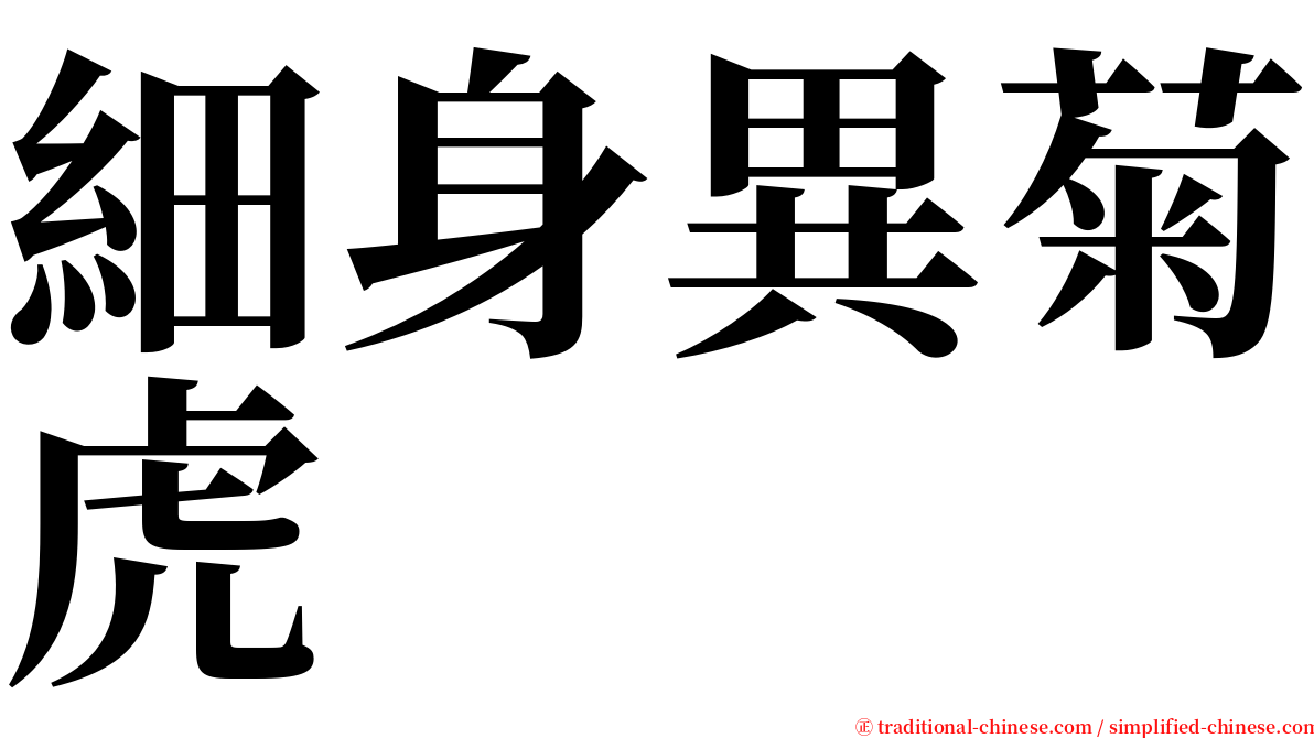 細身異菊虎 serif font