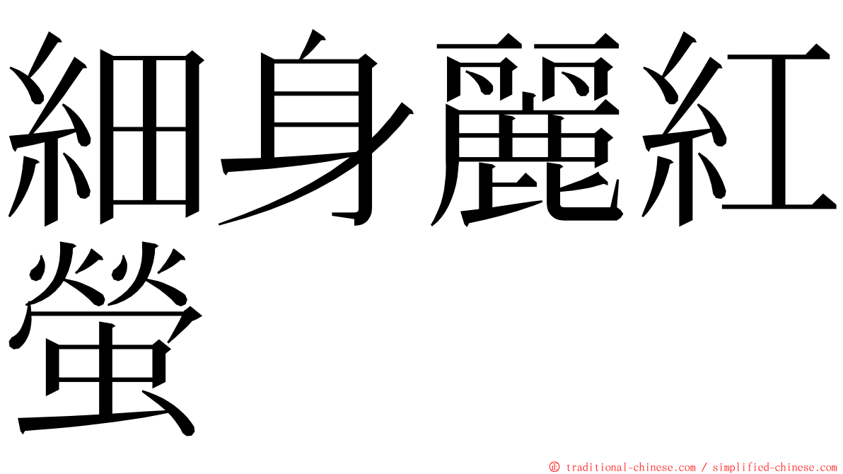 細身麗紅螢 ming font