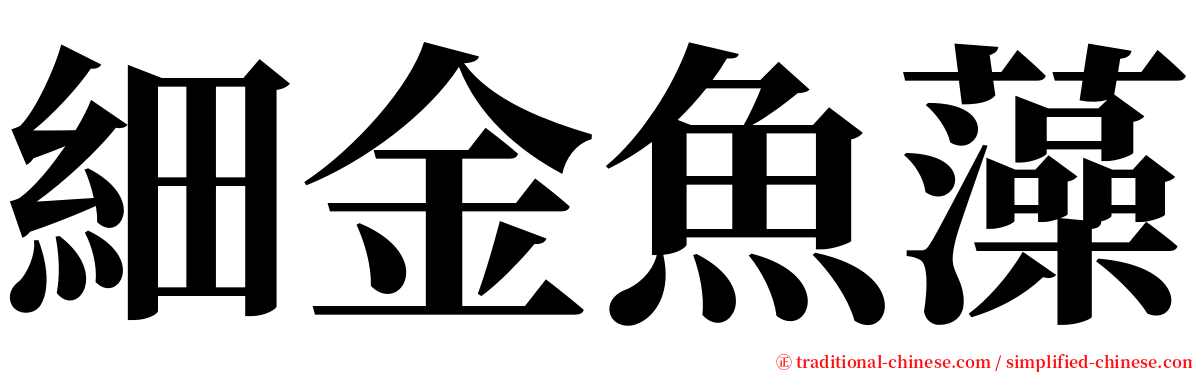 細金魚藻 serif font