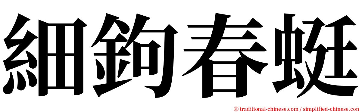 細鉤春蜓 serif font