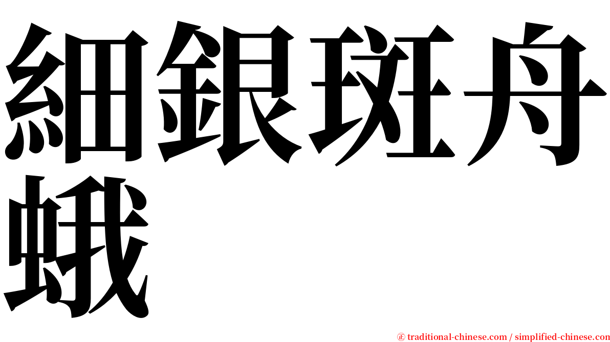 細銀斑舟蛾 serif font