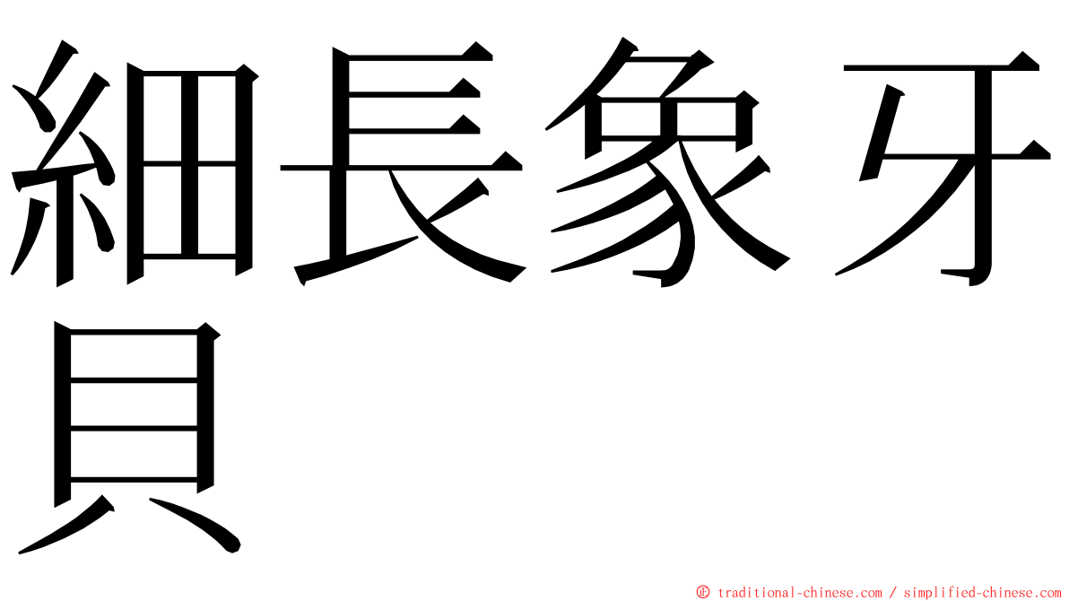 細長象牙貝 ming font