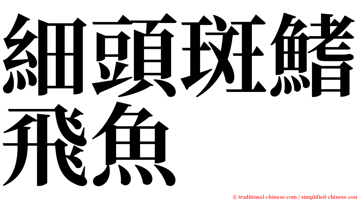 細頭斑鰭飛魚 serif font