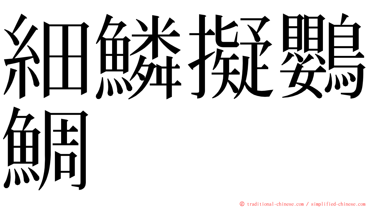 細鱗擬鸚鯛 ming font