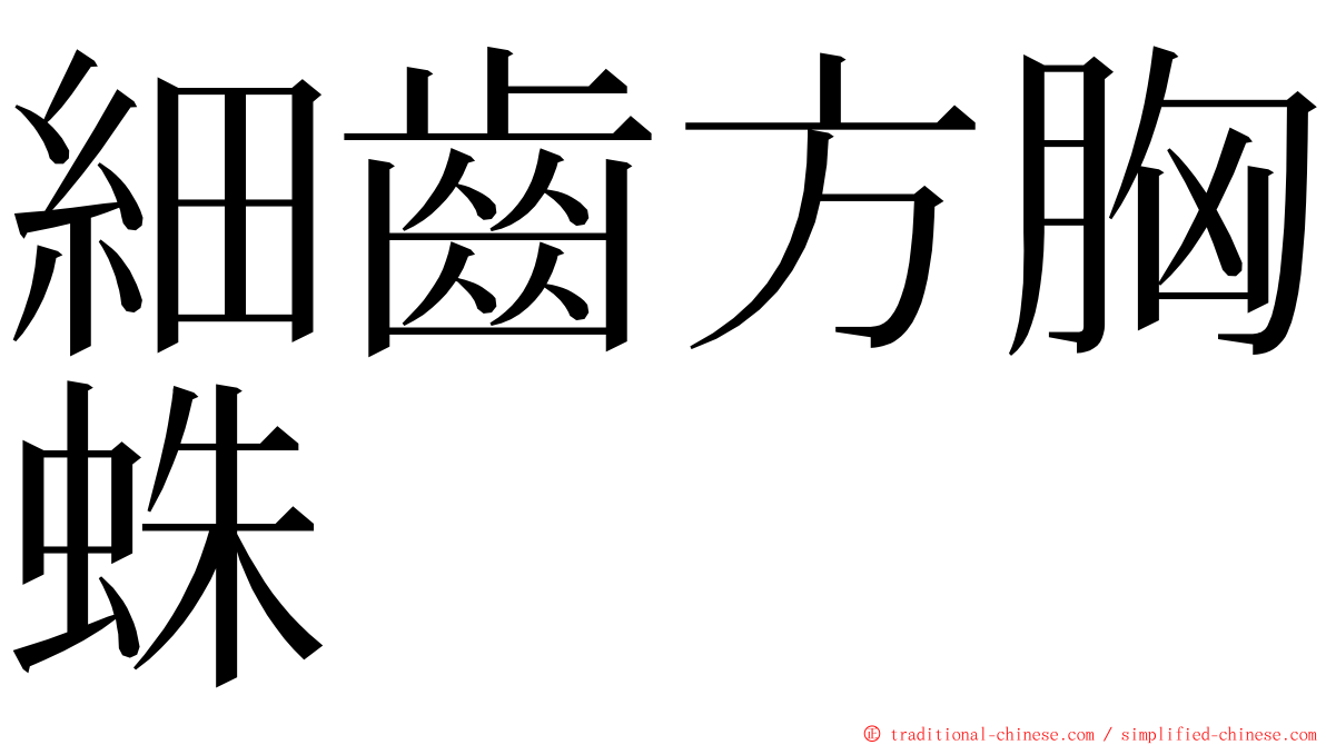 細齒方胸蛛 ming font