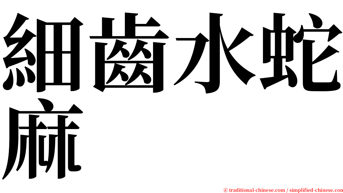 細齒水蛇麻 serif font