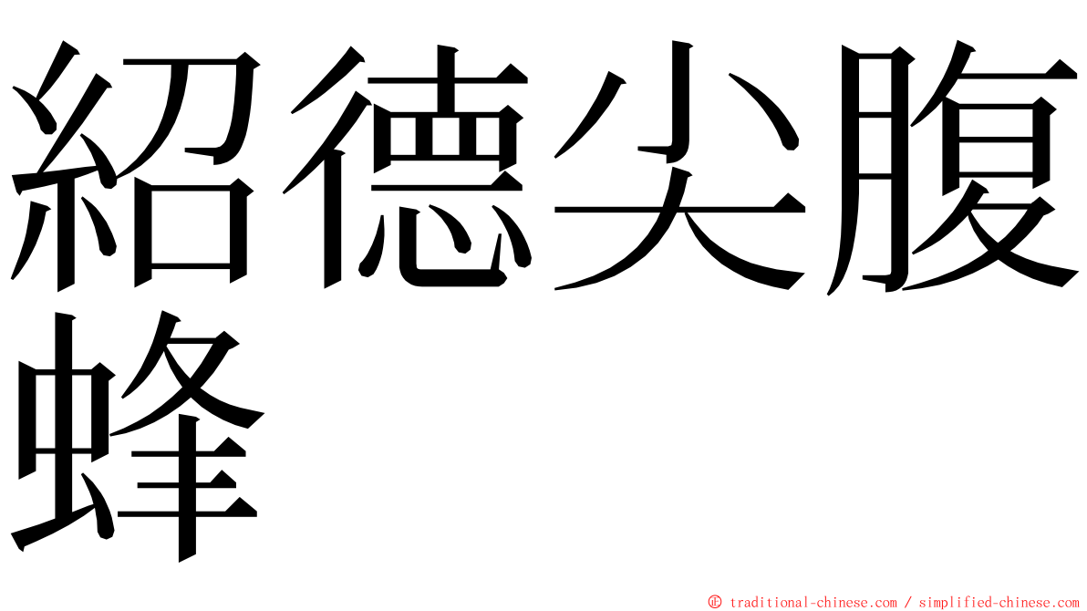 紹德尖腹蜂 ming font