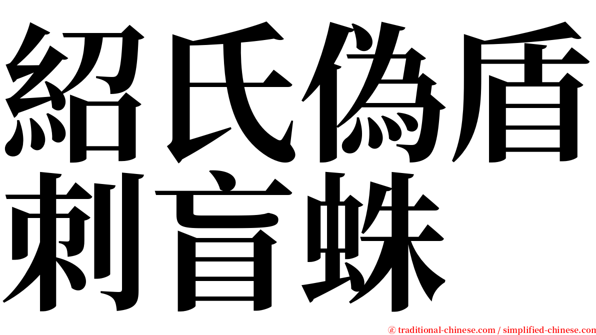 紹氏偽盾刺盲蛛 serif font