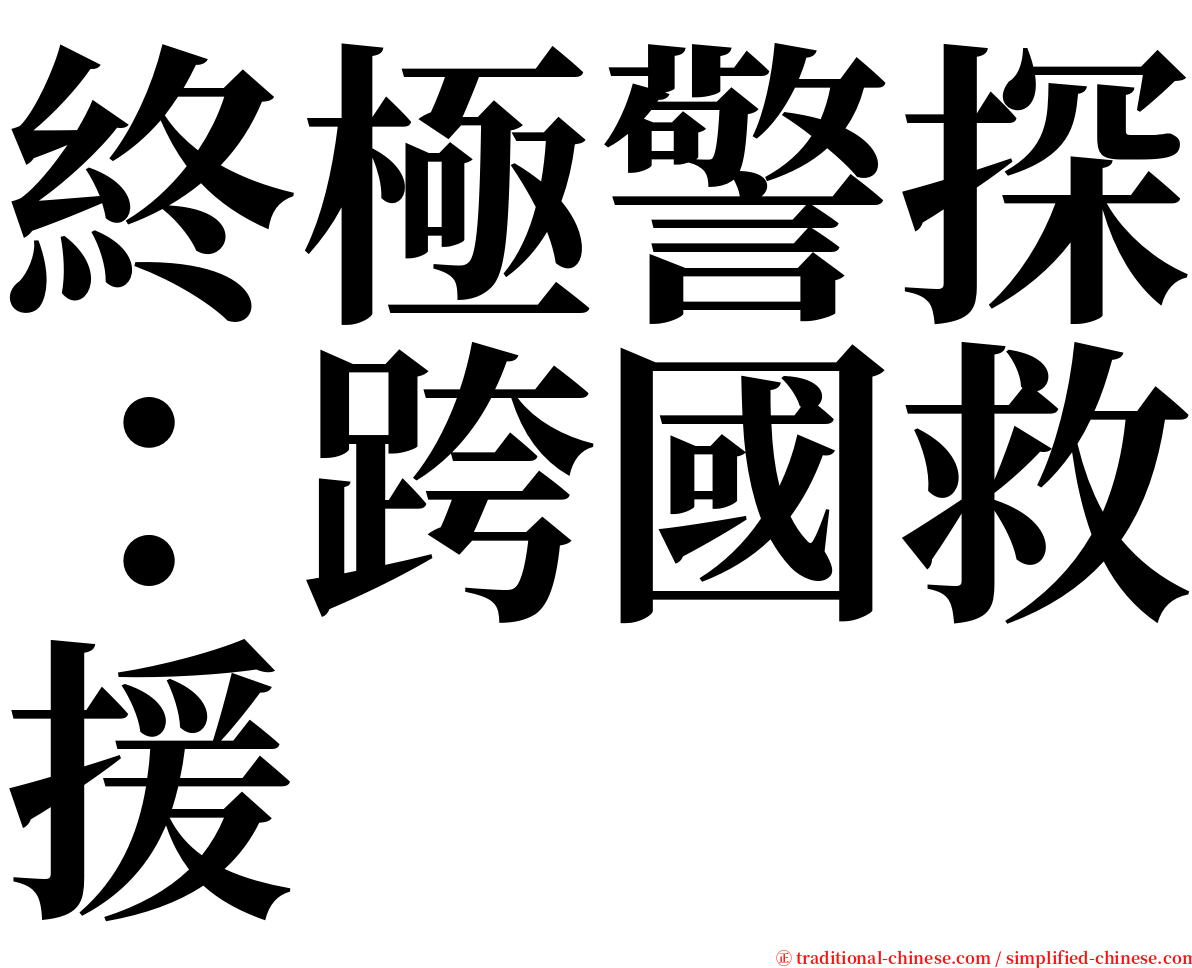 終極警探：跨國救援 serif font