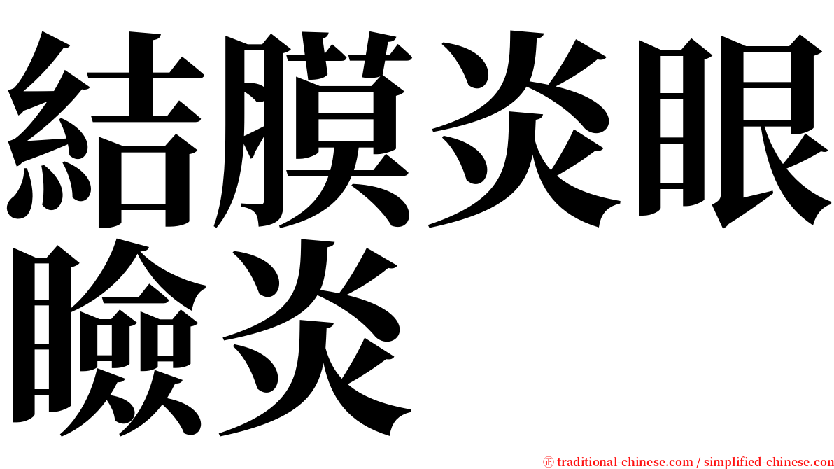 結膜炎眼瞼炎 serif font