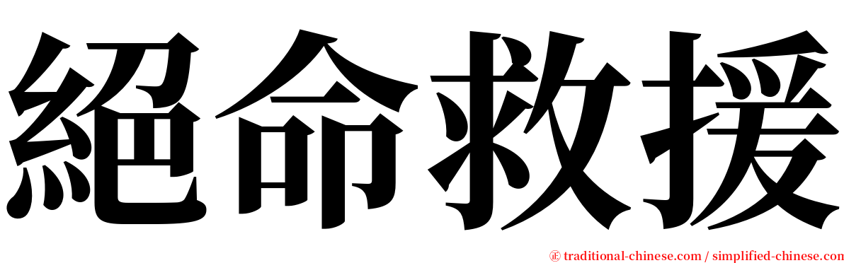 絕命救援 serif font